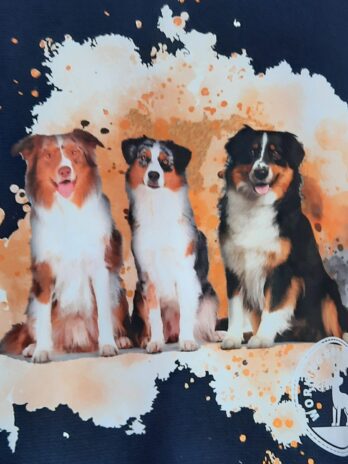 Australian Shepherd Zip Front Hoodie Black