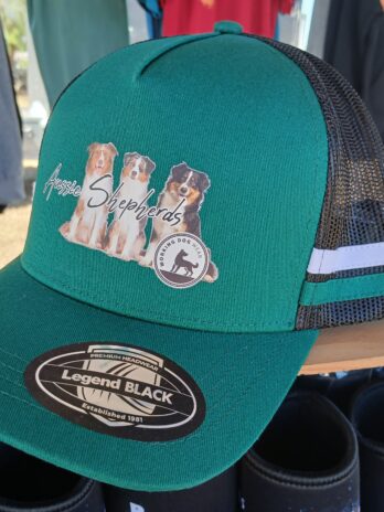 Australian Shepherd Trucker Caps Bottle Green