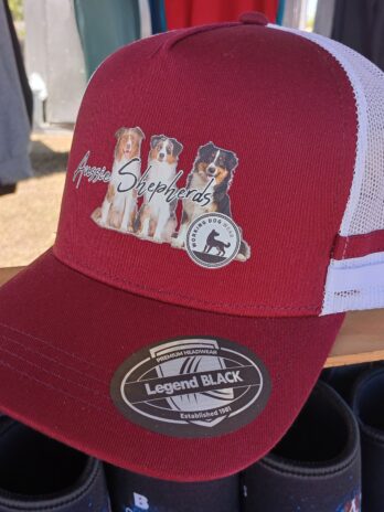 Australian Shepherd Trucker Caps Maroon