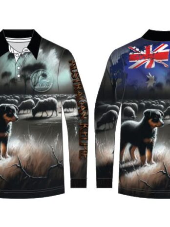 Australian Kelpie Storm Flag Fishing Shirt