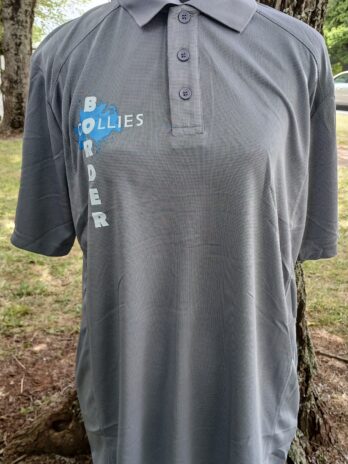 Border Collie Bamboo Unisex Polo Shirts Cool Grey