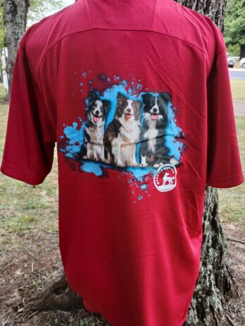 Border Collie Bamboo Unisex Polo Shirts Ruby Red