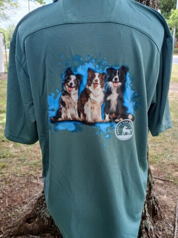Border Collie Bamboo Unisex Polo Shirts Mineral Green