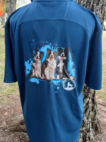 Border Collie Bamboo Unisex Polo Shirts Ocean Blue