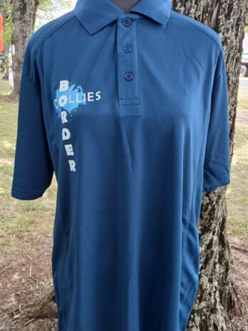 Border Collie Bamboo Unisex Polo Shirts Ocean Blue
