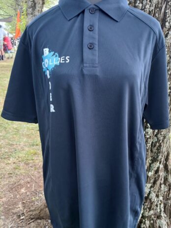 Border Collie Bamboo Unisex Polo Shirts Navy