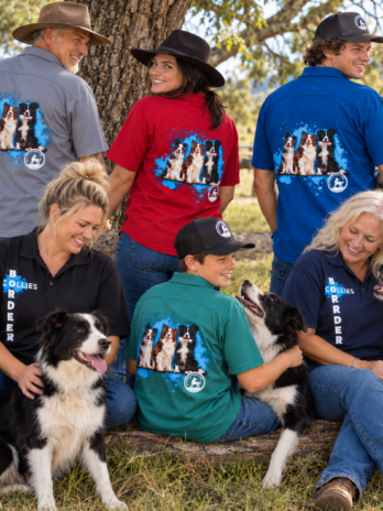 Border Collie Bamboo Unisex Polo Shirts Navy