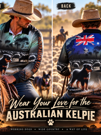Australian Kelpie Storm Flag Fishing Shirt