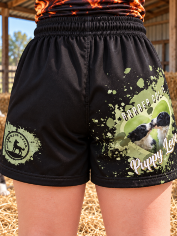 Border Collie Puppy Love Footy Shorts