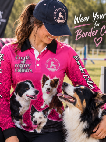 Border Collies Coats of Many Colours Fishing Shirt Pink