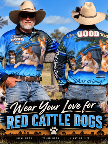 I Love a Good Red! Who’s Driving? Red Cattle Dog Fishing Shirt