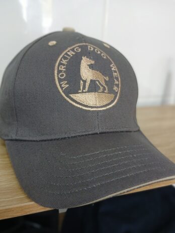 Working Dog Wear Embroidered Baseball Cap Steel Grey with Golden Embroidery