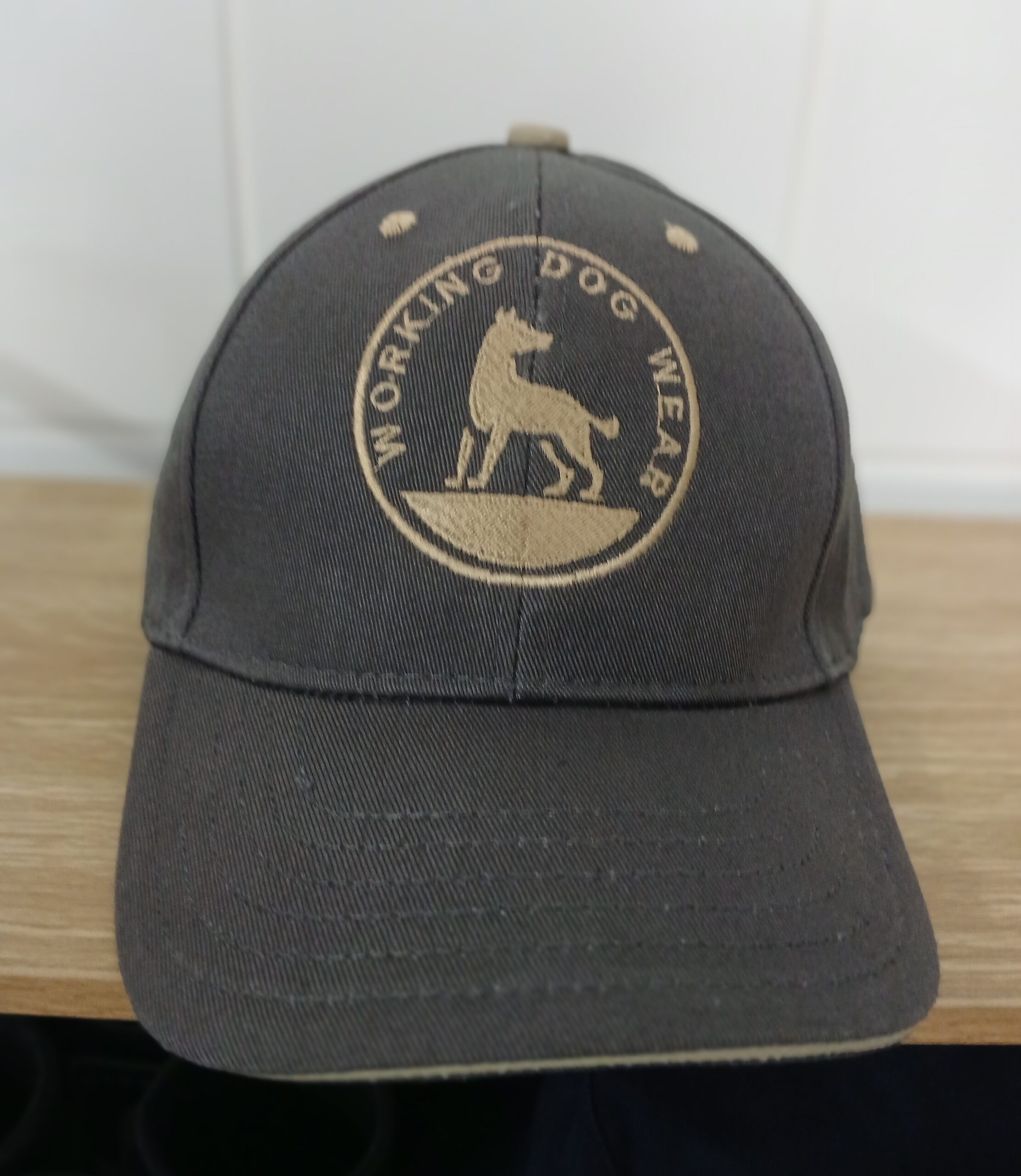 Working Dog Wear Embroidered Baseball Cap Steel Grey with Golden Embroidery - Image 3