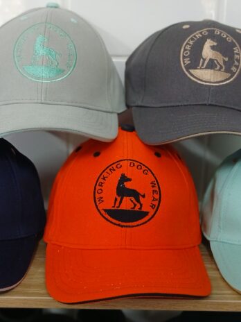 Working Dog Wear Embroidered Baseball Cap Hunter Orange with Black Embroidery