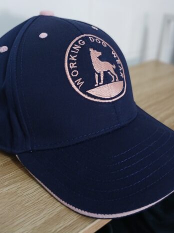Working Dog Wear Embroidered Baseball Cap Navy with Pink Embroidery