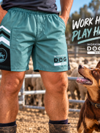 Working Dog Wear Trademark Footy Shorts Khaki