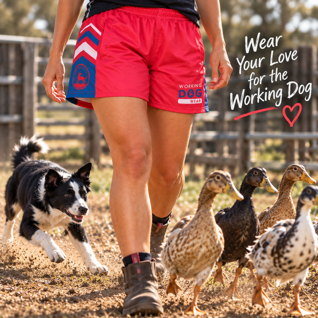 Working Dog Wear Trademark Footy Shorts Candy Pink